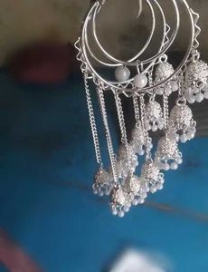 Elegant Silver Jhumka Earrings