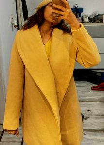Stylish Yellow woolen coat