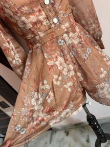 Floral Print Square Neck Dress