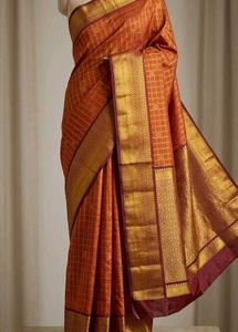 Trending Rust Orange Silk Saree