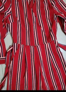 Retro Beauty Cover Story Striped Jumpsuit