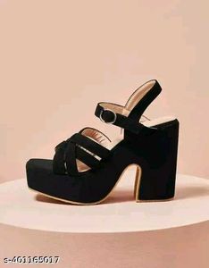 Black Wedge Heel Sandals