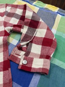 Zara Red &amp; White Plaid Flannel Shirt