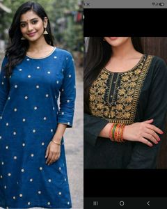 2 Embroidered Blue & Dark gree Kurta