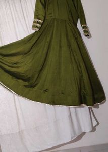 Elegant mendie Green Anarkali Gown