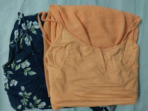 combo Floral &amp; Orange Tank Dresses