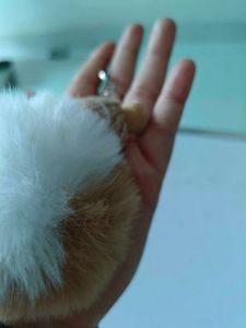 3 Cute Baby Doll Pompom Keychain