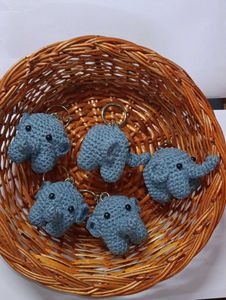 Crochet Elephant Keychains - Handmade Charm