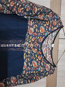 Navy Blue A Line Kurti