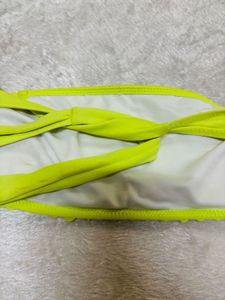 Bright Neon Yellow Ruffled Bikini Top