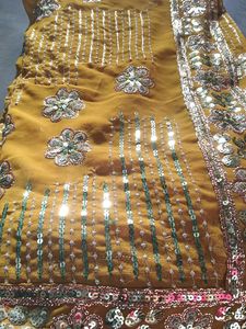 Gold Floral Embroidered Fabric