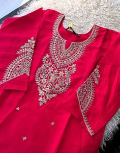 Vibrant Pink Embroidered Kurta Set