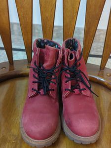 Timberland Red Lace-Up Boots
