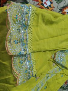 Embellished lime green Kurta, SIZE=XXL