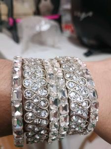 Sparkling Crystal Bangle Set