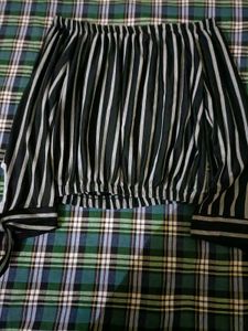 Black and Grey Striped Top