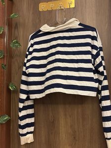 Striped Cropped Rugby Shirt