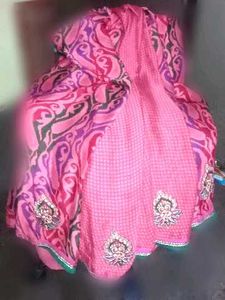Elegant Pink Saree with Embellishments