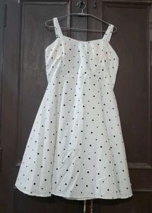 Cute White & Black Heart Dress