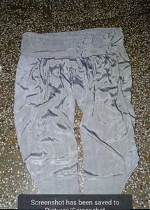 Gray Silk Palazzo Pants