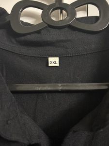 Black Oversized Button-Up Shirt