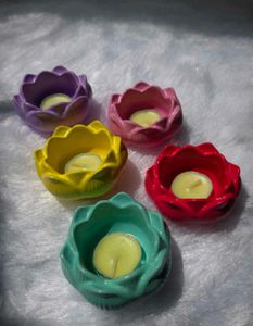 Lotus Shaped Tealight Holders(Set of 2)