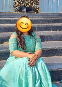 Aqua Blue Heavy Silk Gown