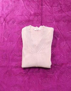 Ribbed V-Neck Sweater