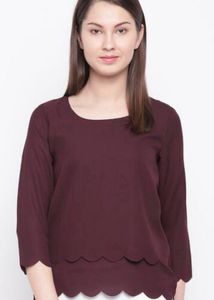 Burgundy Long Sleeve Top