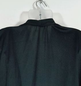 Attic Salt Handcrafted Black Kimono Satin Bodysuit (Women's)