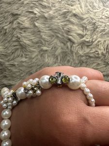 Elegant Pearl &amp; Crystal Hand Bracelet