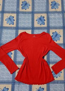 H&amp;M Red Long Sleeve Top