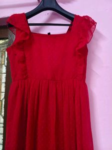 Chic Red Ruffle Maxi Dress