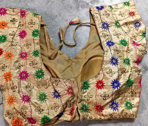 Embroidered Silk Blouse for Sarees