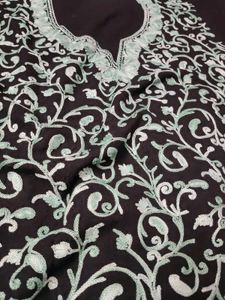 Unstiched crush fabric with kashmiri ari work