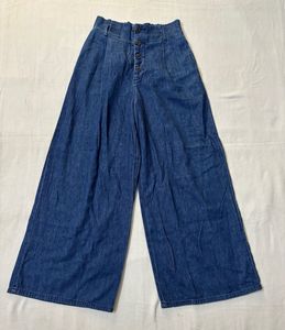 High Waisted Wide Leg Denim Pants