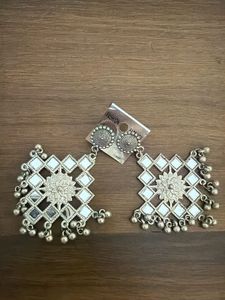 Mirror Work Dangle Earrings