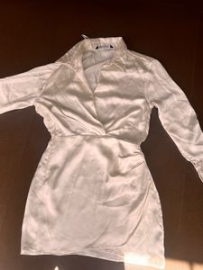 Elegant Satin Ruched Dress