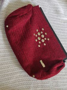Chic Red Studded Clutch