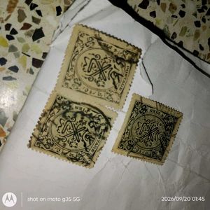 3 Vintage HyderabadPostage Stamps Collection