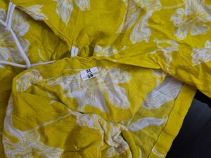 Vibrant Yellow Floral short kurti
