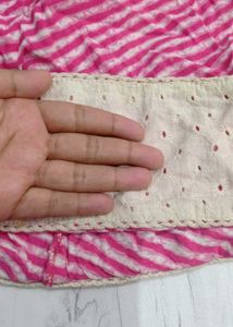 Pink Striped Kurta Set with Dupatta
