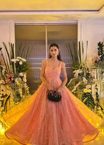 Peach Embellished Anarkali Gown