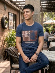Men's Blue Graphic T-Shirt