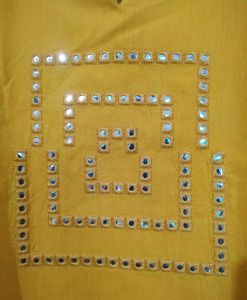 Vibrant Yellow Kurta with Mirror Work