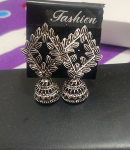 Women pack of 3 oxidized earringsBase Metal: AlloyPlating: Oxidised SilverSizing: AdjustableStone Type: No StoneType: JhumkhasNet Quantity (N): 3