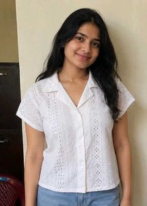 Chic White Eyelet Short Sleeve Top