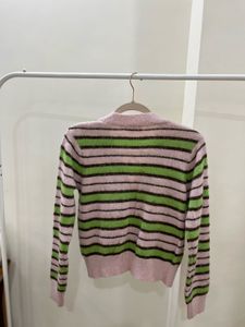 Multicoloured Striped Knit Cardigan