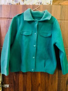 Teal Button-Down coat