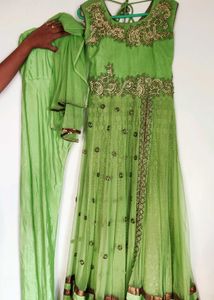 Elegant Green Anarkali Kurta Set